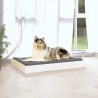 Cama para cães 91.5x64x9 cm madeira de pinho maciça branco 5