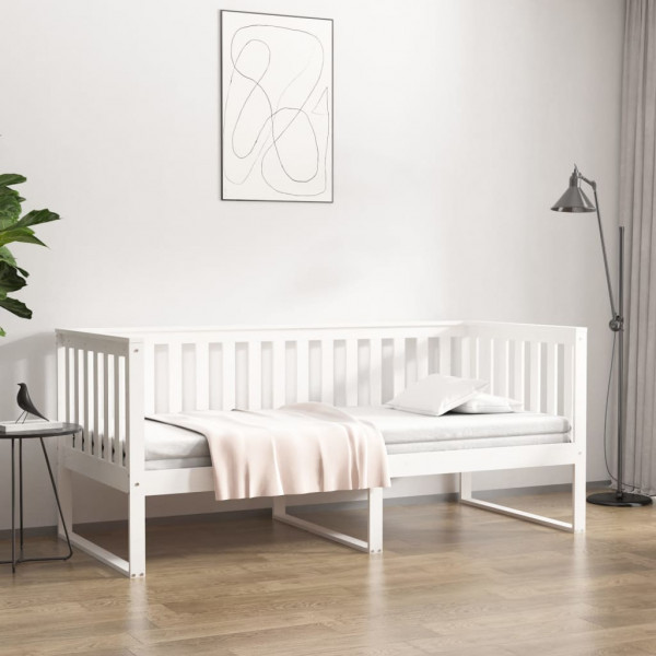 Sofá cama madera maciza de pino blanco 90x190 cm D