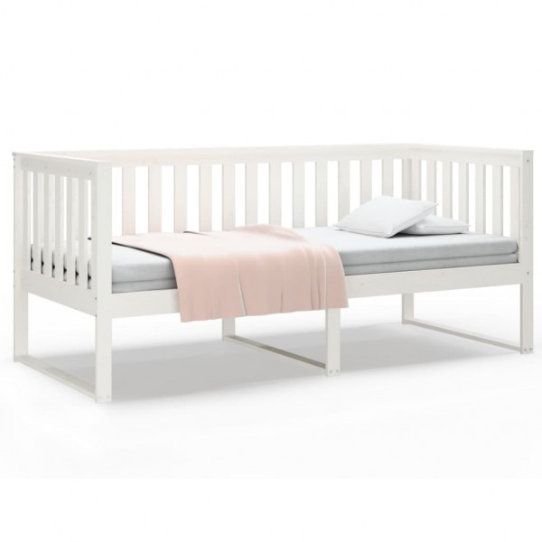 Sofá-cama sem colchão 90x190 cm madeira de pinho maciça branco M 2