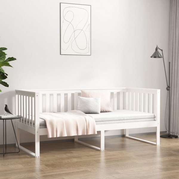 Sofá-cama sem colchão 90x190 cm madeira de pinho maciça branco M 4
