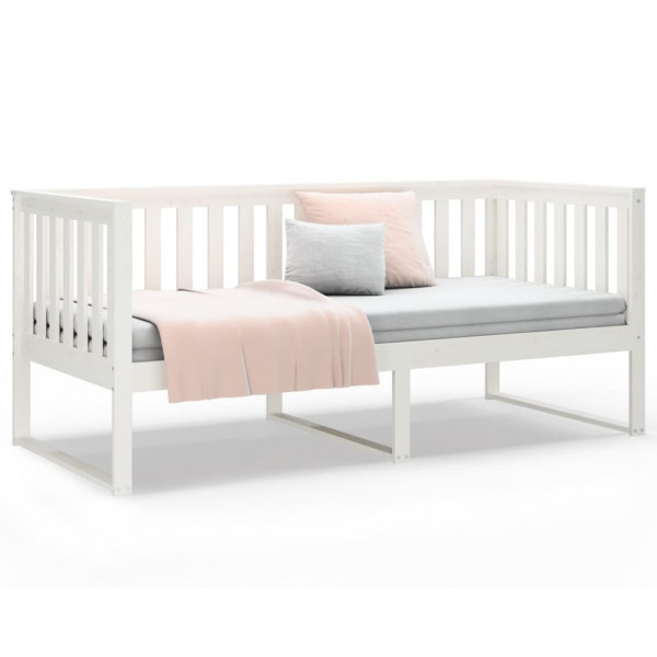 Sofá-cama sem colchão 90x190 cm madeira de pinho maciça branco M 5
