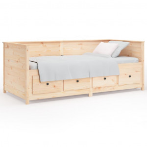 Sofá cama madera maciza de pino 80x200 cm H