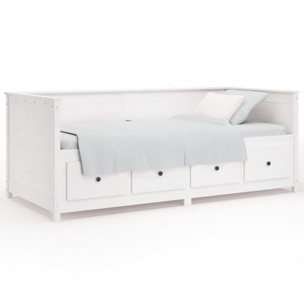 Sofá cama madera maciza de pino blanco 75x190 cm M 2