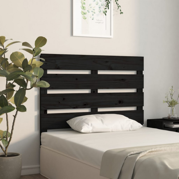Cabecero de cama madera maciza de pino negro 100x3x80 cm M 4