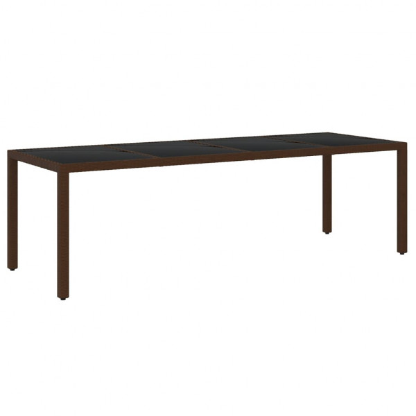 Juego de comedor de jardín 11 piezas ratán sintético marrón M 4