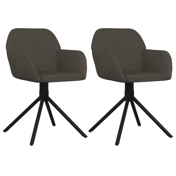 Cadeiras de jantar giratórias 2 pcs veludo cinzento-escuro M 2