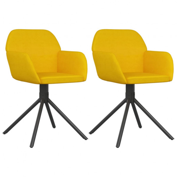 Sillas de comedor giratorias 2 uds terciopelo amarillo M 2