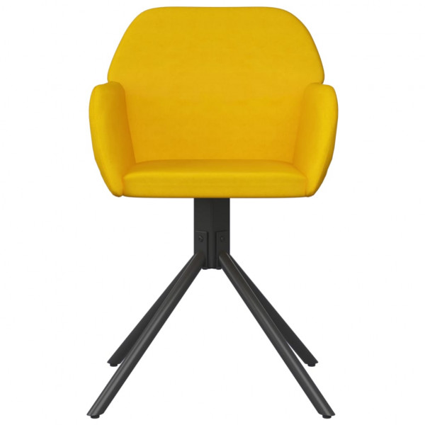 Cadeiras de jantar giratórias 2 pcs veludo amarelo M 4