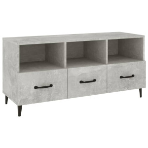 Mueble de TV madera contrachapada gris hormigón 102x35x50 cm H