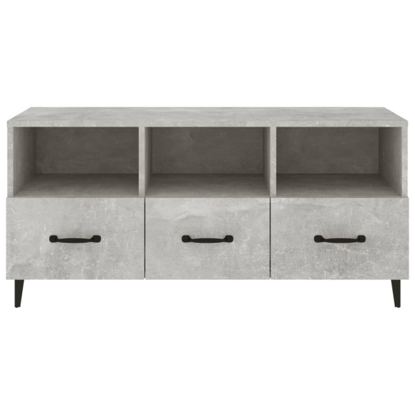 Mueble de TV madera contrachapada gris hormigón 102x35x50 cm M 5