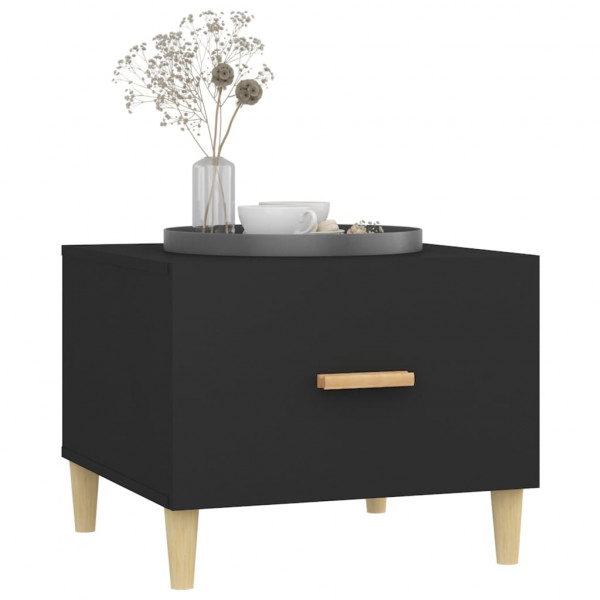 Mesa de centro madera contrachapada negro 50x50x40 cm M 5