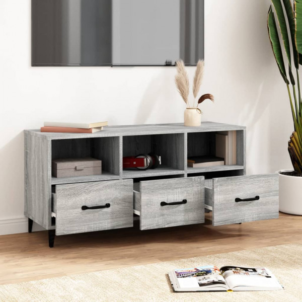 Mueble de TV madera contrachapada gris Sonoma 102x35x50 cm M 3