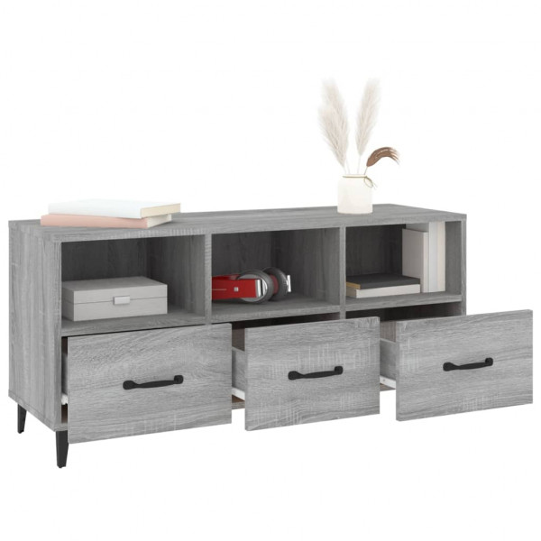 Mueble de TV madera contrachapada gris Sonoma 102x35x50 cm M 4