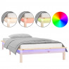 Estructura de cama con LED madera maciza 100x200 cm 2