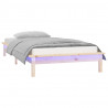 Estructura de cama con LED madera maciza 100x200 cm 3