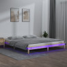 Estructura de cama con LED madera maciza King Size 150x200 cm 1