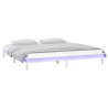 Estructura de cama con LED madera maciza blanca 160x200 cm 3
