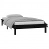 Estrutura cama c/ LED solteiro 75x190 cm madeira maciça preto 5