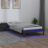 Estructura de cama con LED madera maciza gris 90x190 cm 1