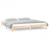 Estructura de cama con LED madera maciza gris 135x190 cm 4