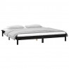 Estructura de cama con LED madera maciza negro 140x190 cm 5