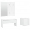 Set de muebles de recibidor madera contrachapada blanco brillo 2