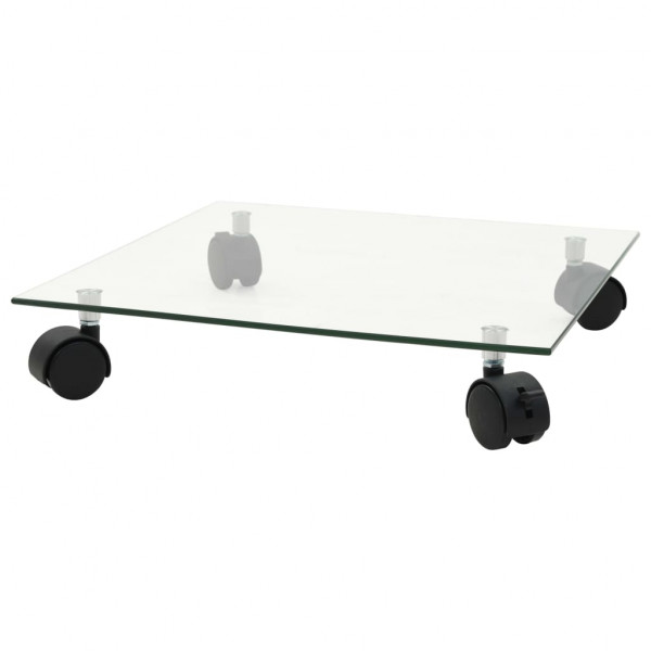 Soportes ruedas plantas 4 uds cuadrado vidrio templado 35x35 cm M 2