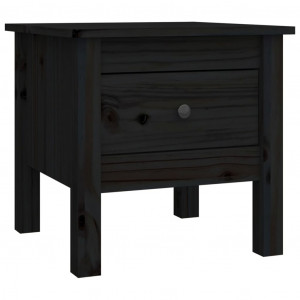 Mesa auxiliar de madera maciza de pino negro 40x40x39 cm H