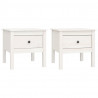 Mesas de apoio 2 pcs 50x50x49 cm madeira de pinho maciça Branco 2