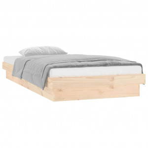 Estructura de cama con LED madera maciza 90x200 cm H