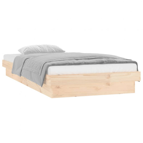 Estructura de cama con LED madera maciza 100x200 cm M 2