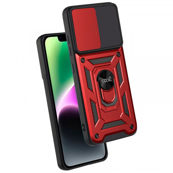 Carcaça COOL para iPhone 14 Anel duro vermelho M 3