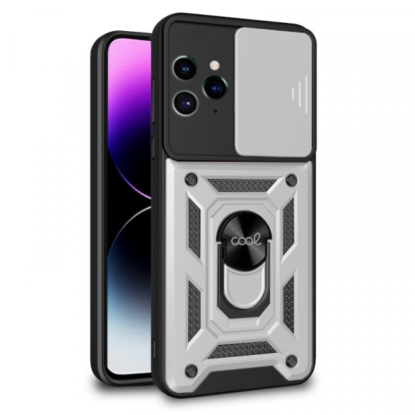 Carcasa COOL para iPhone 14 Pro Max Hard Ring Plata D