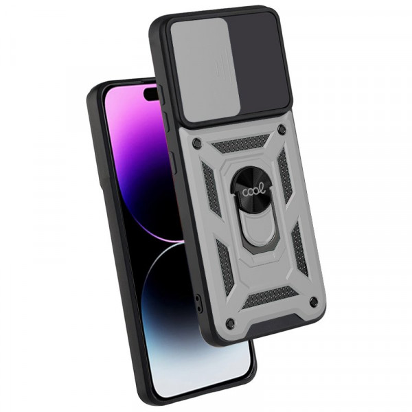 Carcaça COOL para iPhone 14 Pro Max anel rígido prata M 2