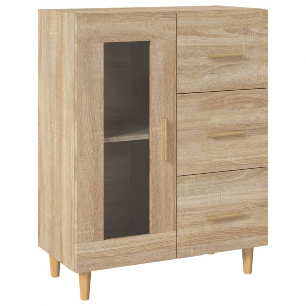 Aparador de madera de ingeniería roble Sonoma 69.5x34x90 cm M 2
