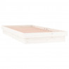 Estructura de cama con LED madera maciza blanca 90x190 cm 3