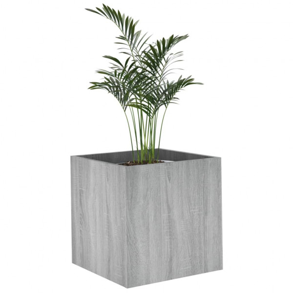 Jardinera madera contrachapada gris Sonoma 40x40x40 cm M 4