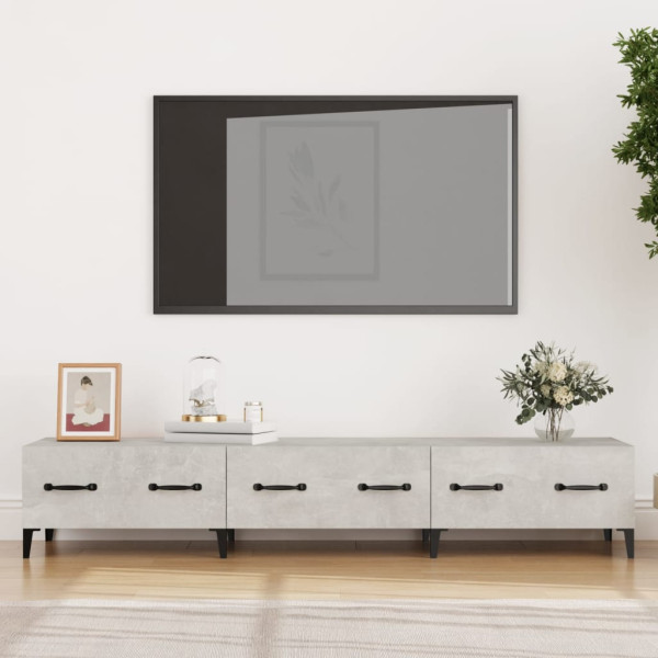 Mueble de TV madera contrachapada gris hormigón 150x34.5x30 cm D