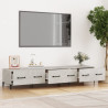 Mueble de TV madera contrachapada gris hormigón 150x34.5x30 cm 3