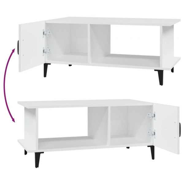 Mesa de centro madera contrachapada blanco 90x50x40 cm M 5