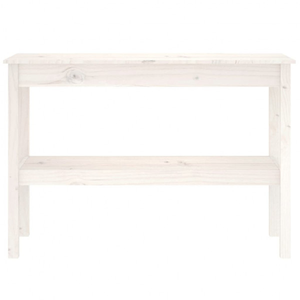 Mesa consola de madera maciza de pino blanco 110x40x75 cm M 3