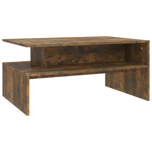 Mesa de centro madera contrachapada roble ahumado 90x60x42.5 cm H