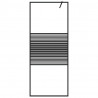 Mampara de ducha vidrio ESG transparente negro 80x195 cm 3