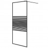 Mampara de ducha vidrio ESG transparente negro 90x195 cm 2