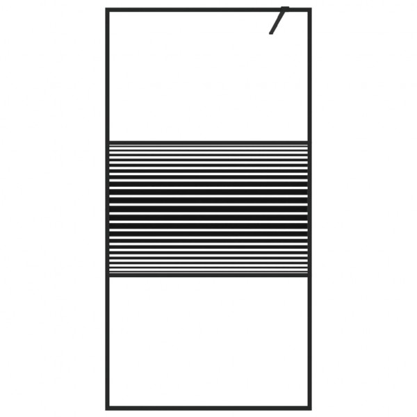 Divisória de chuveiro c/ vidro ESG transparente 100x195cm preto M 3
