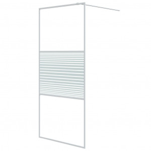 Mampara de ducha vidrio ESG transparente blanco 90x195 cm H