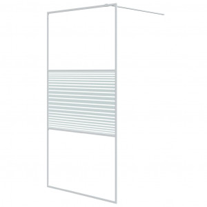 Mampara de ducha vidrio ESG transparente blanco 100x195 cm H