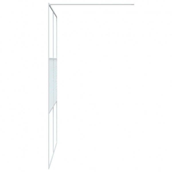 Mampara de ducha vidrio ESG transparente blanco 140x195 cm M 4