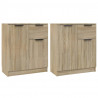 Aparadores 2 uds madera contrachapada roble Sonoma 60x30x70 cm 2