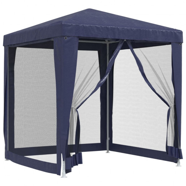 Carpa para fiestas con 4 paredes de malla HDPE azul 2x2 m M 2